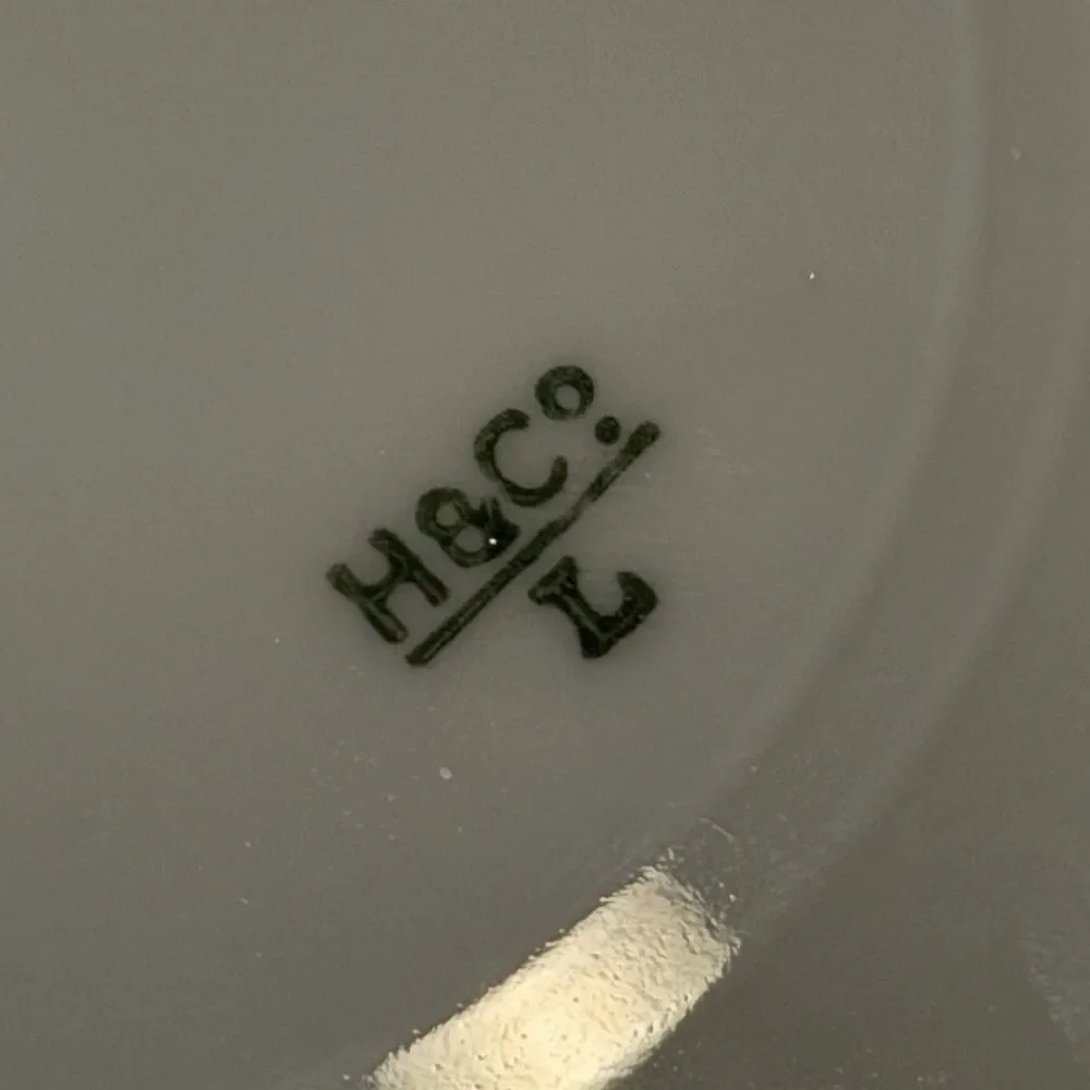 Antique H & Co Limoges Hand Painted Butterfly Grass Green Gold 7 3/4” Gold Edge